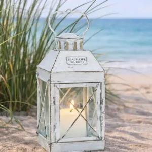 Laterne Metall Weiß 27 cm