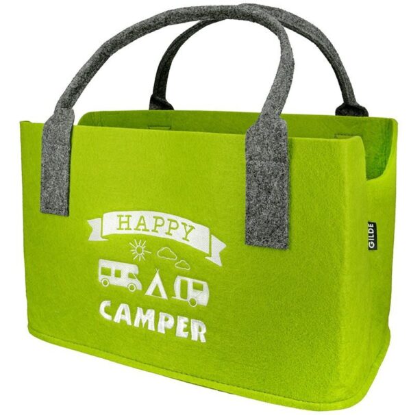 Gilde Filztasche Happy Camper Grün