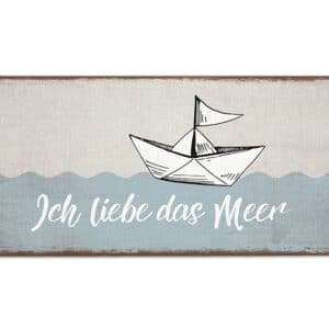 Schild Metall Ich liebe das Meer