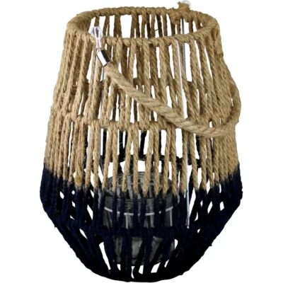 Laterne blau/natur Sisal