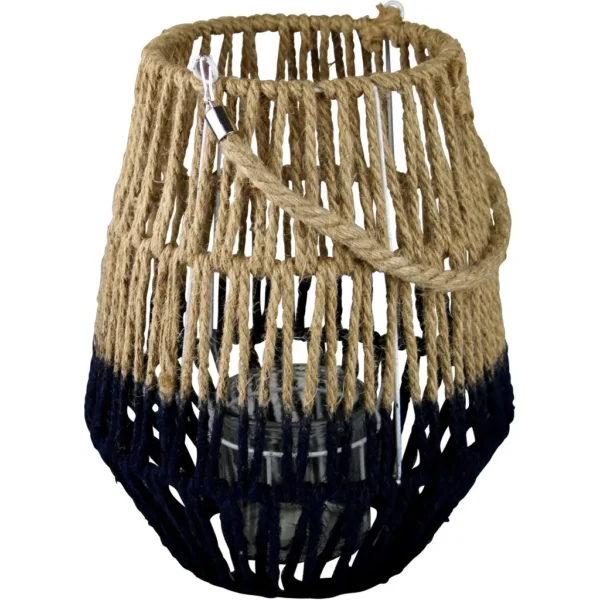Laterne blau/natur Sisal