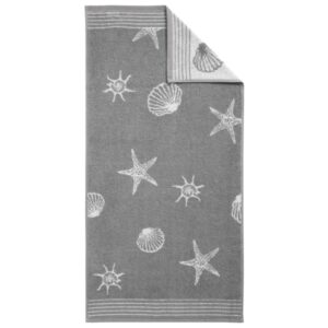 Duschtuch Seashell Maritim grau 70 x 1,40 cm