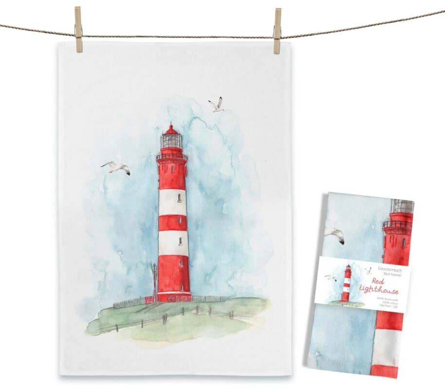 Geschirrtuch Red Lighthouse Leuchtturm