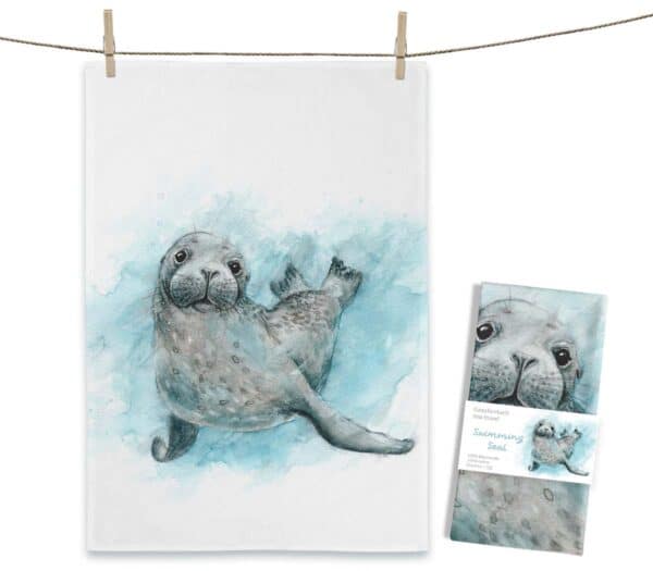 Geschirrtuch Swimming Seal Robbe