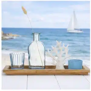 Dekorative Ensemble am Küstenstrand