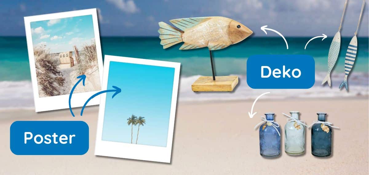 Mediterrane Deko und maritime Deko - Poster, Anhänger Vasen für Meerliebhaberinnen.