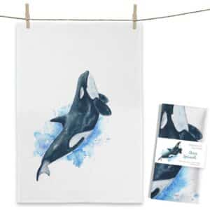 MALUU-Geschirrtuch-Orca-Splash