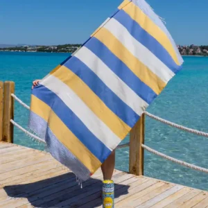 Towel to go Palermo Hamamtuch Blau/Gelb