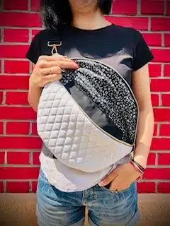 Schultertasche Weiß XL Innenfutter