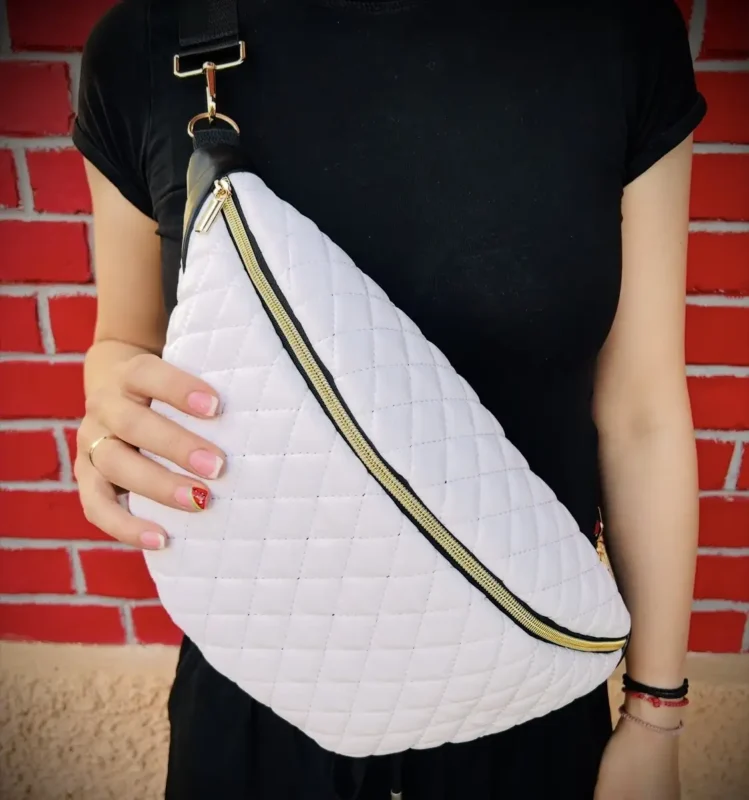 Schultertasche Weiß XL