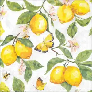 Napkin 33 Fresh lemons white FSC Mix