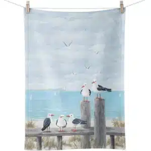 Kitchen towel Seagulls on the dock